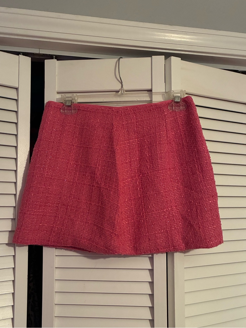 SHEIN Hot Pink Tweed A-Line Mini Skirt